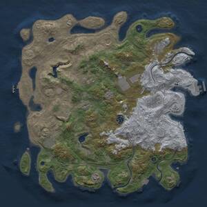 Thumbnail Rust Map: Procedural Map, Size: 4253, Seed: 1333205436, 16 Monuments