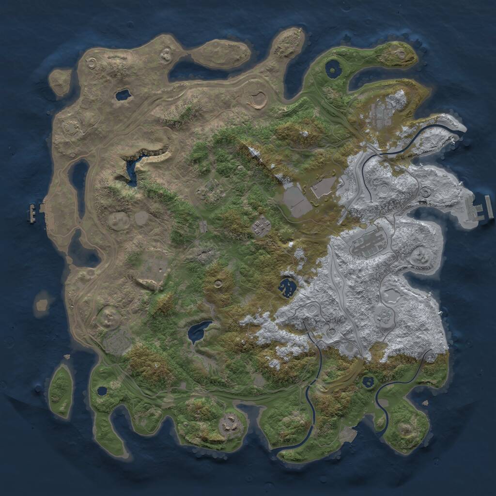 Rust Map: Procedural Map, Size: 4253, Seed: 1333205436, 16 Monuments