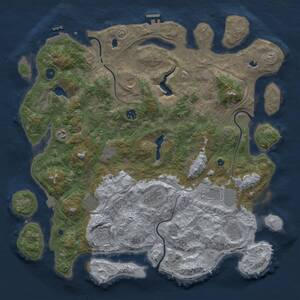 Thumbnail Rust Map: Procedural Map, Size: 4500, Seed: 2002618115, 17 Monuments