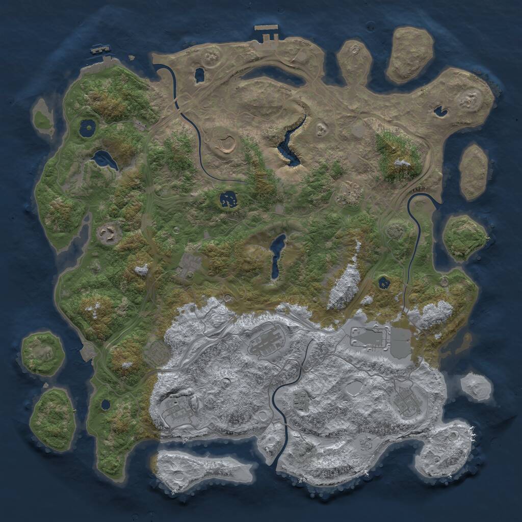 Rust Map: Procedural Map, Size: 4500, Seed: 2002618115, 17 Monuments