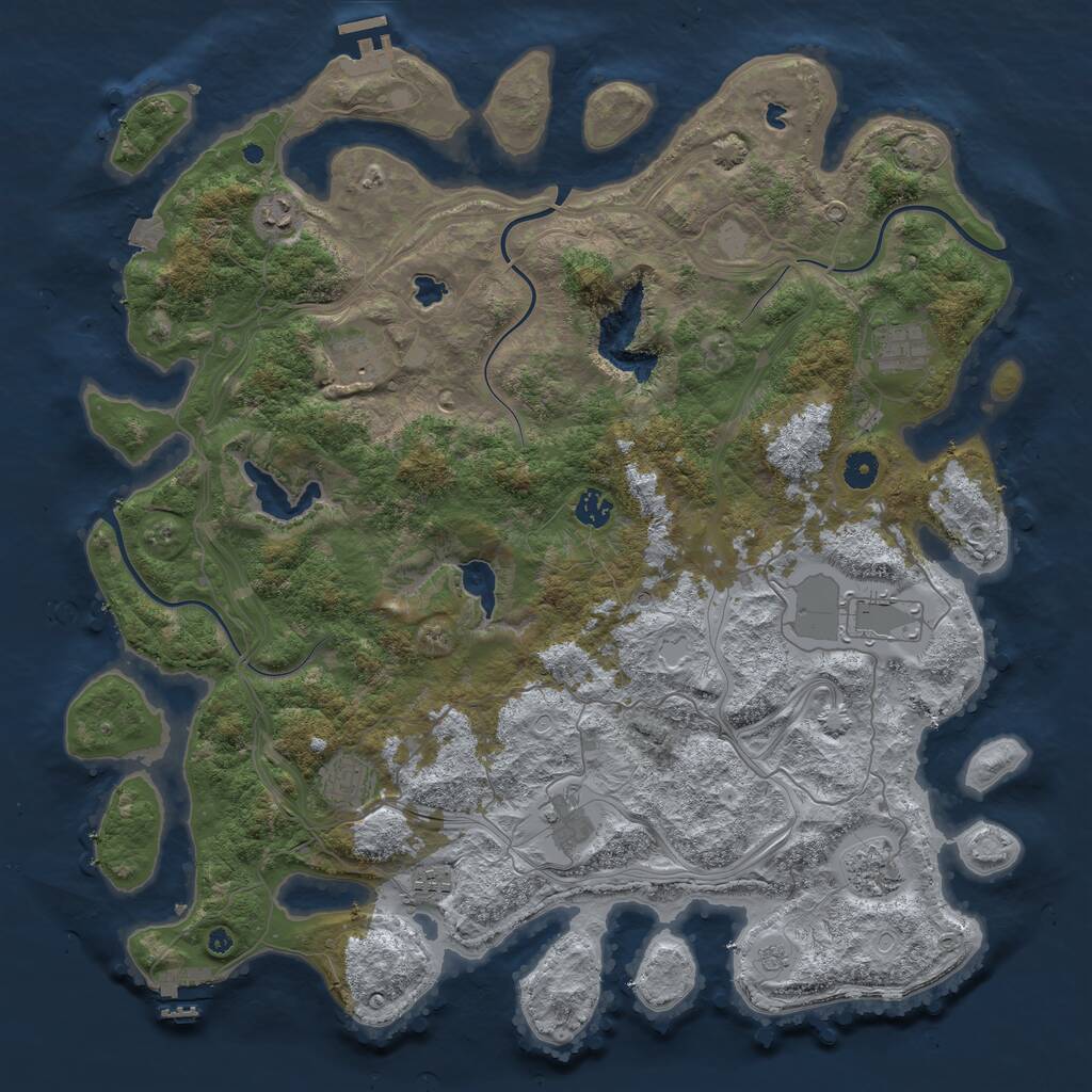 Rust Map: Procedural Map, Size: 4500, Seed: 144413051, 15 Monuments