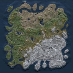 Thumbnail Rust Map: Procedural Map, Size: 4500, Seed: 144413051, 15 Monuments