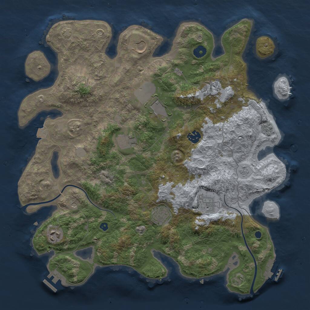 Rust Map: Procedural Map, Size: 3750, Seed: 529462422, 15 Monuments