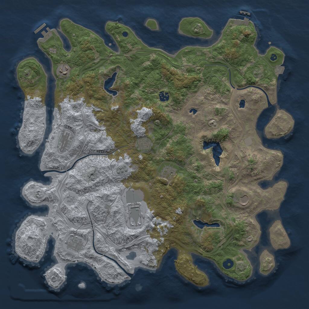 Rust Map: Procedural Map, Size: 4500, Seed: 1674599200, 15 Monuments