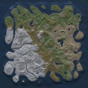 Thumbnail Rust Map: Procedural Map, Size: 4500, Seed: 1674599200, 17 Monuments