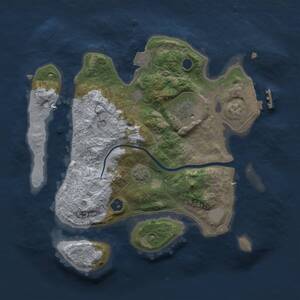 Thumbnail Rust Map: Procedural Map, Size: 2500, Seed: 385393666, 5 Monuments