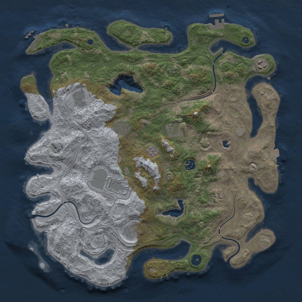 Rust Map: Procedural Map, Size: 4250, Seed: 834405230, 15 Monuments