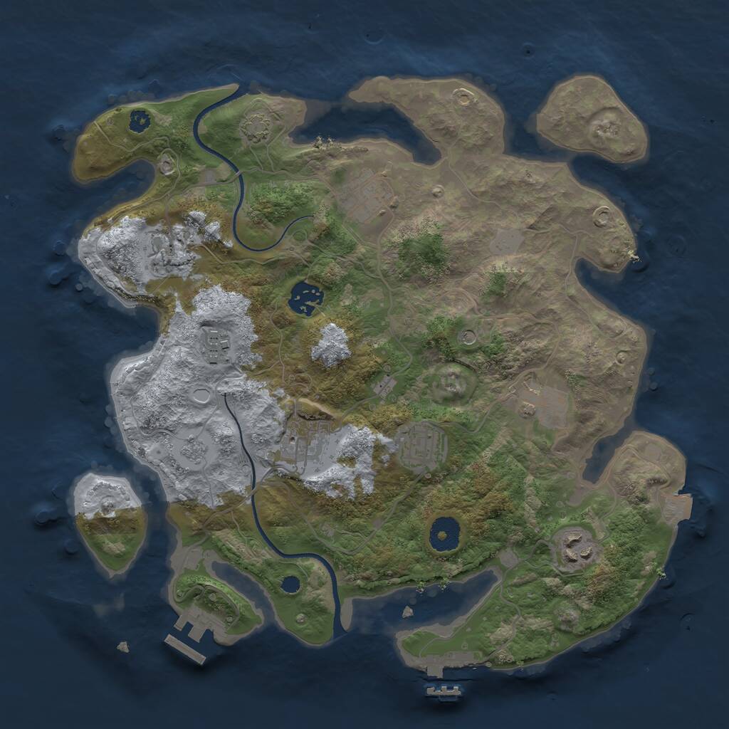 Rust Map: Procedural Map, Size: 3300, Seed: 1756554384, 14 Monuments