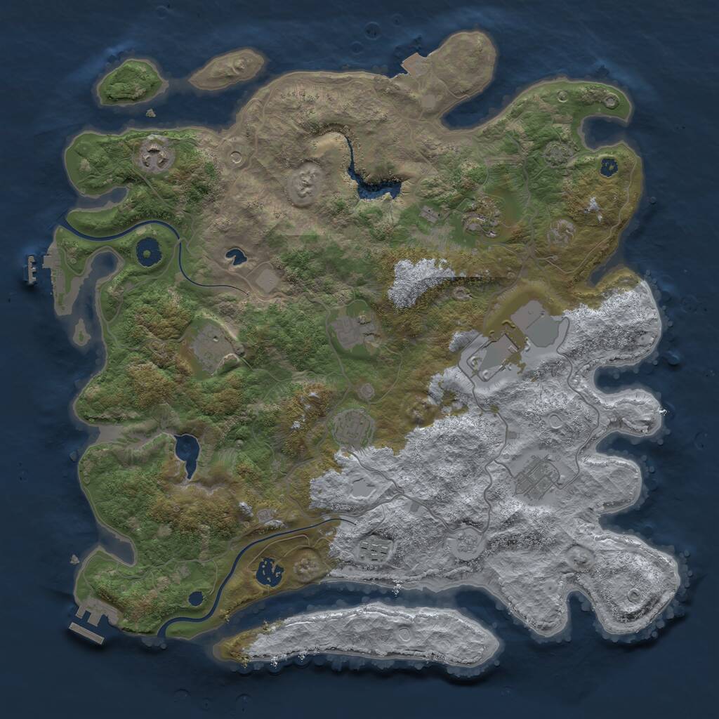 Rust Map: Procedural Map, Size: 4000, Seed: 40786331, 15 Monuments