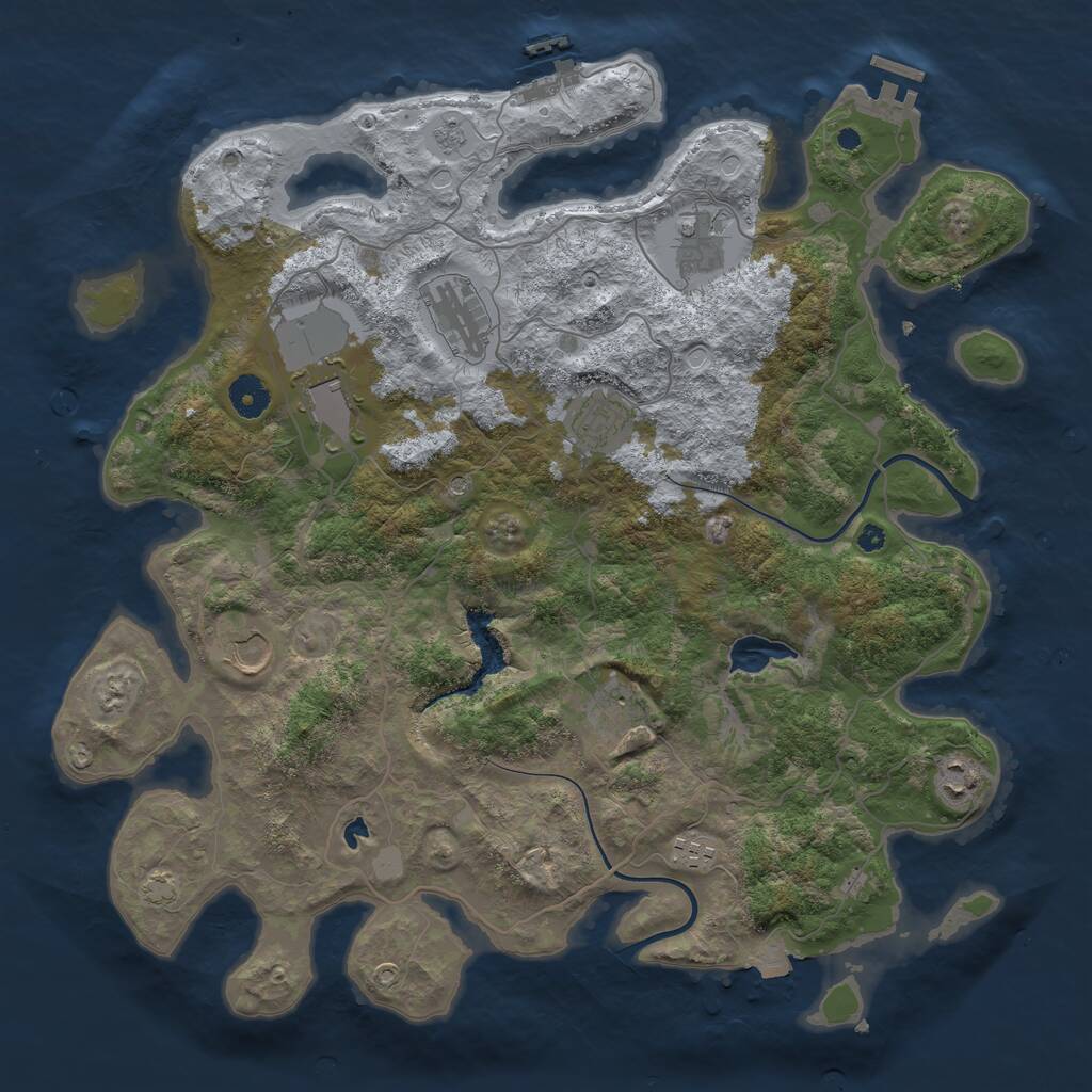 Rust Map: Procedural Map, Size: 4000, Seed: 1954643768, 14 Monuments