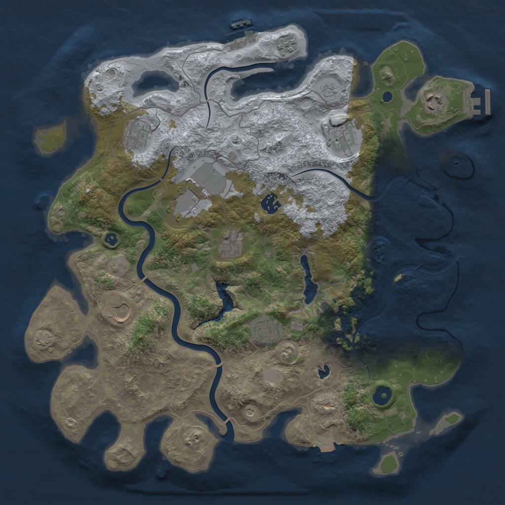 Rust Map: Procedural Map, Size: 4000, Seed: 1954643768, 15 Monuments