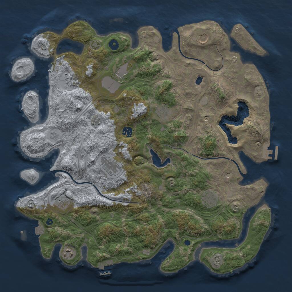 Rust Map: Procedural Map, Size: 4250, Seed: 708024668, 16 Monuments
