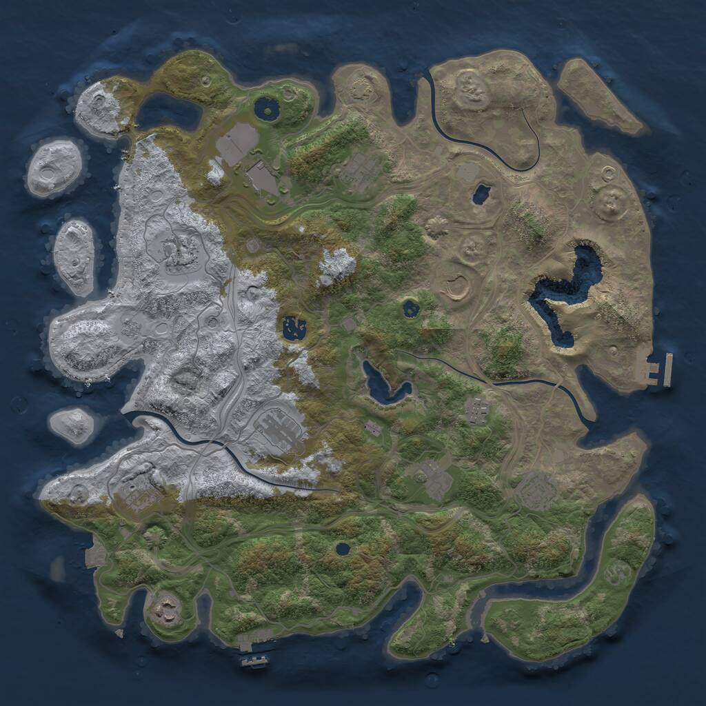 Rust Map: Procedural Map, Size: 4250, Seed: 708024668, 17 Monuments