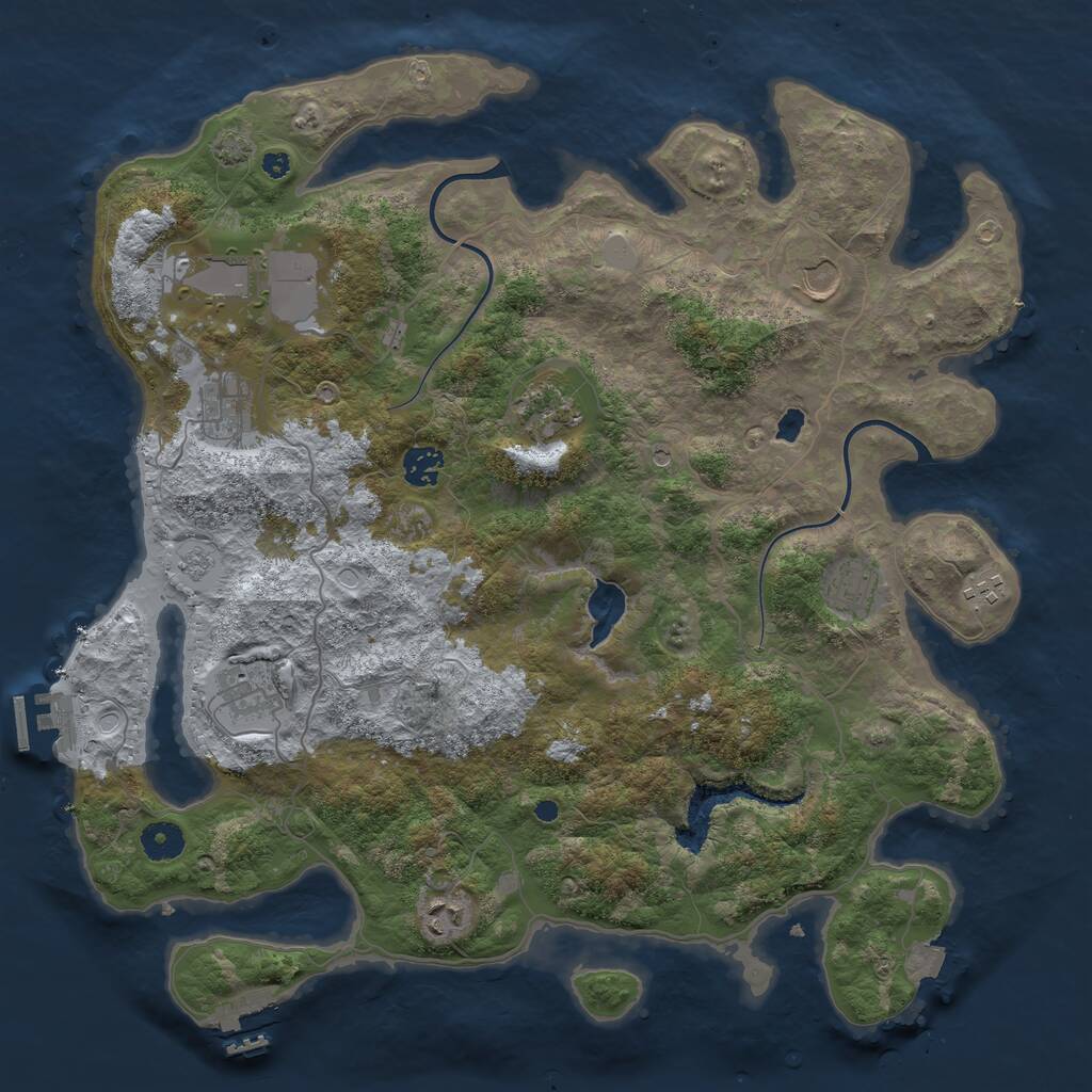 Rust Map: Procedural Map, Size: 4000, Seed: 1320113460, 15 Monuments