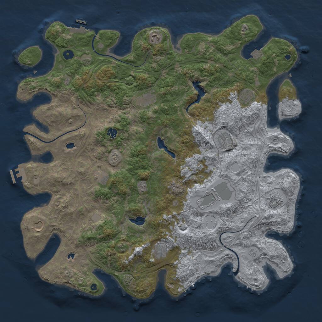 Rust Map: Procedural Map, Size: 4800, Seed: 1146625717, 17 Monuments