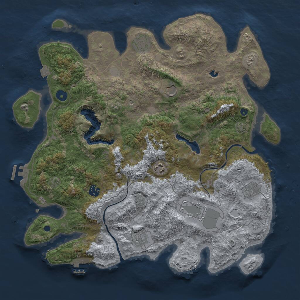 Rust Map: Procedural Map, Size: 4000, Seed: 293819076, 14 Monuments