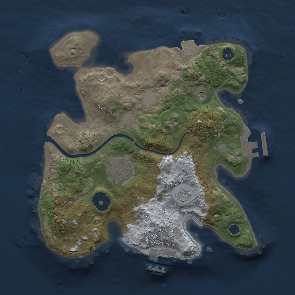 Rust Map: Procedural Map, Size: 2500, Seed: 986406368, 6 Monuments