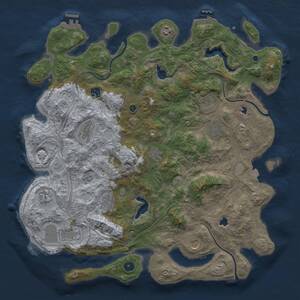 Thumbnail Rust Map: Procedural Map, Size: 4500, Seed: 331166263, 17 Monuments