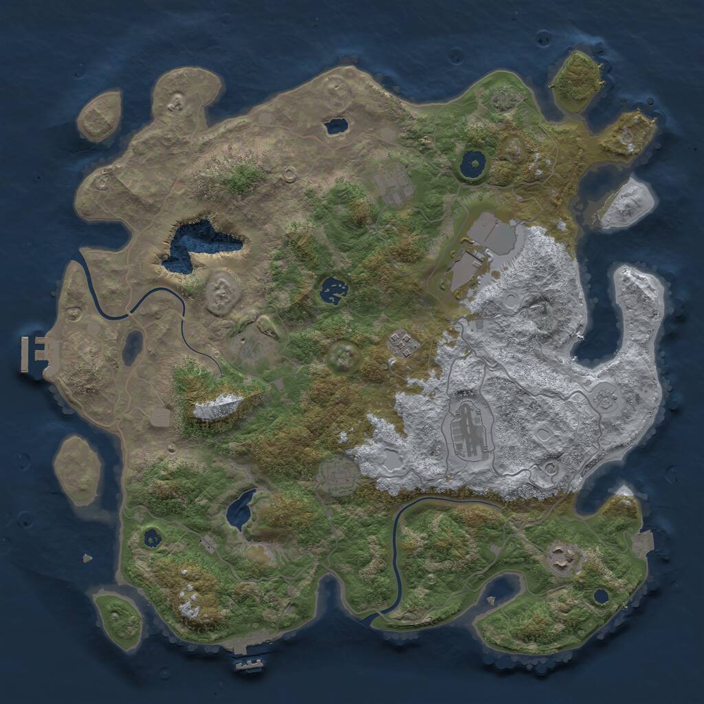 Rust Map: Procedural Map, Size: 4000, Seed: 1553390780, 14 Monuments