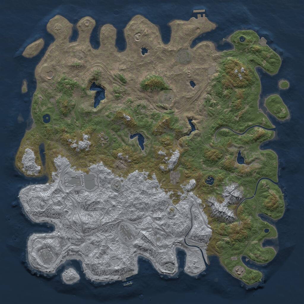 Rust Map: Procedural Map, Size: 5300, Seed: 460578980, 17 Monuments