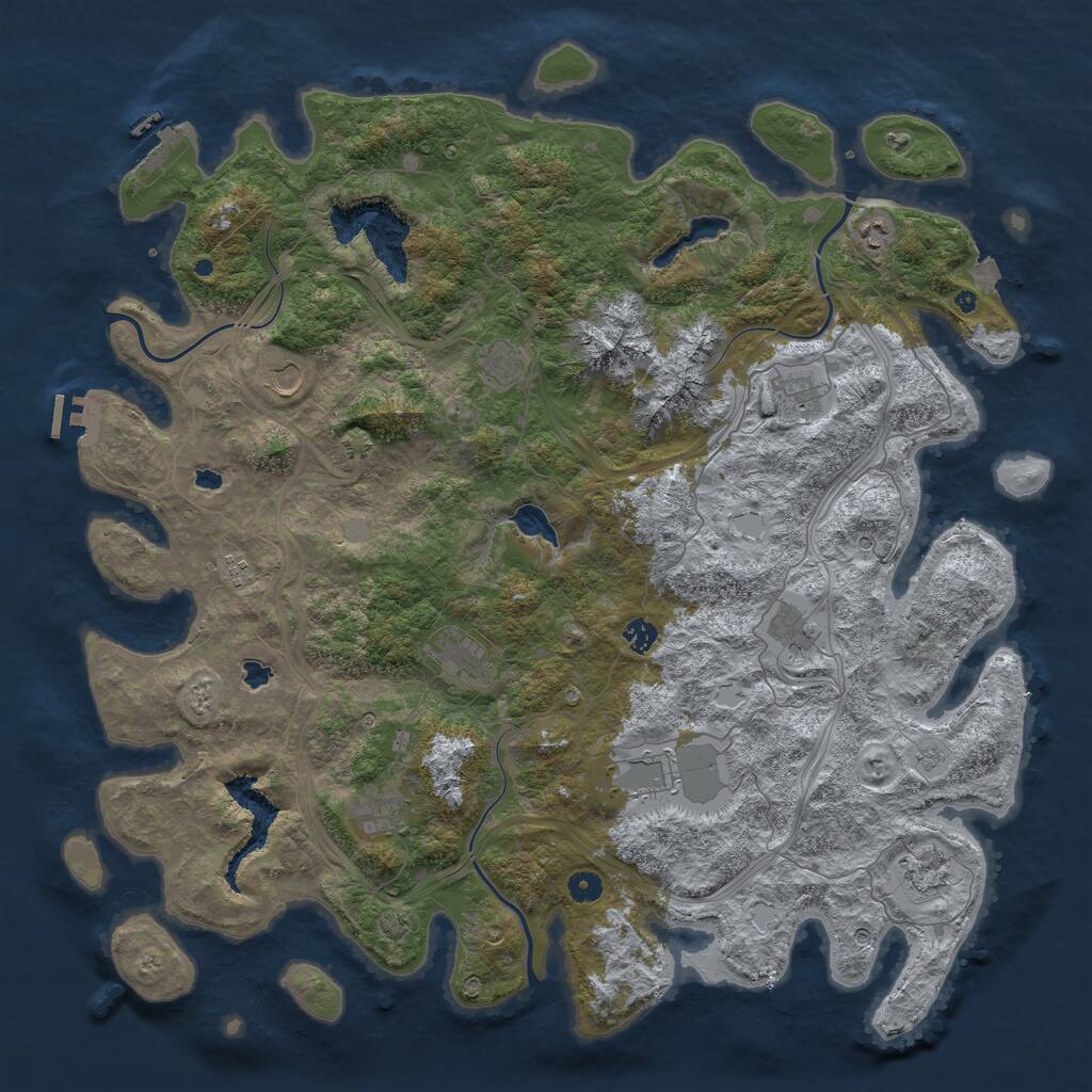 Rust Map: Procedural Map, Size: 5000, Seed: 19491974, 17 Monuments