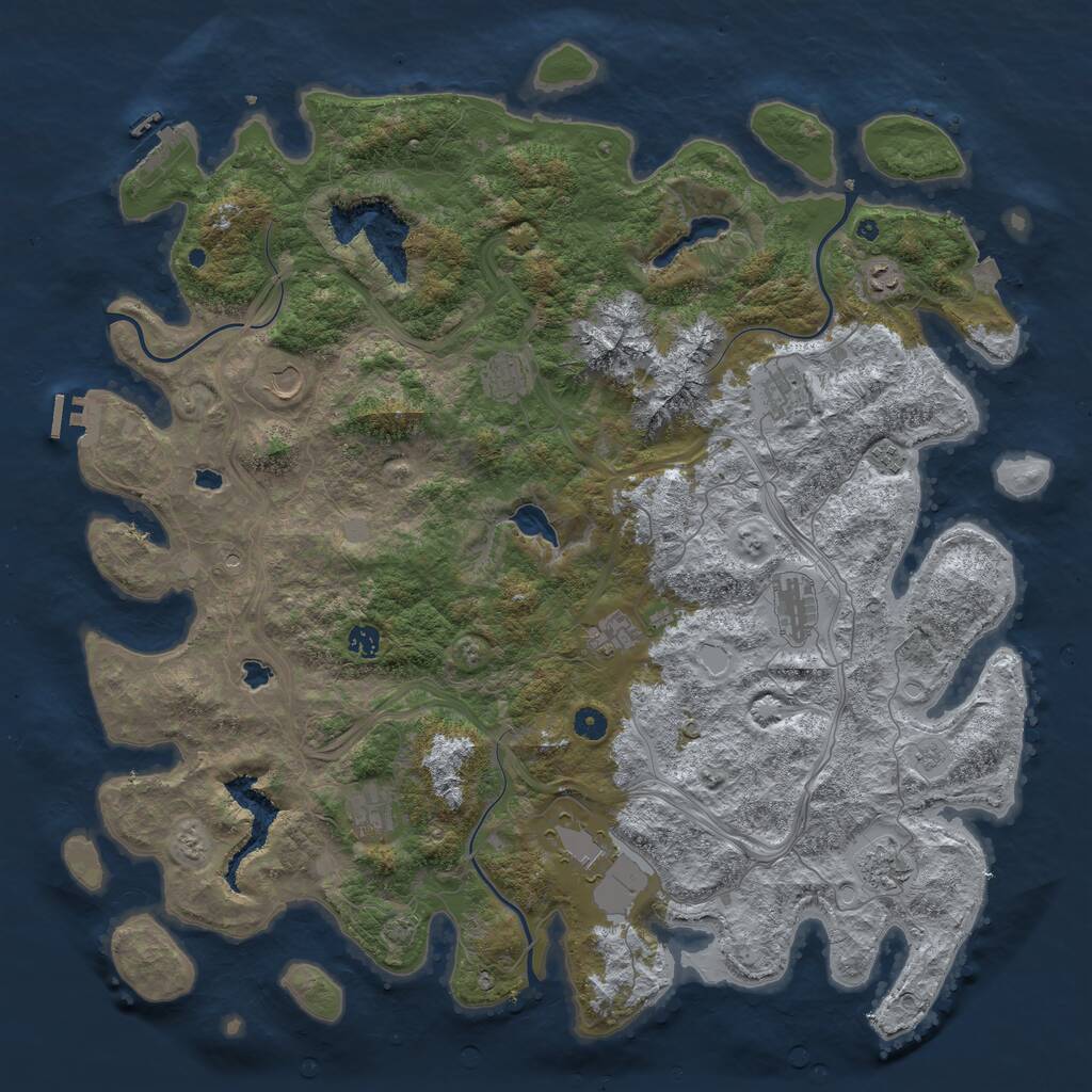 Rust Map: Procedural Map, Size: 5000, Seed: 19491974, 17 Monuments