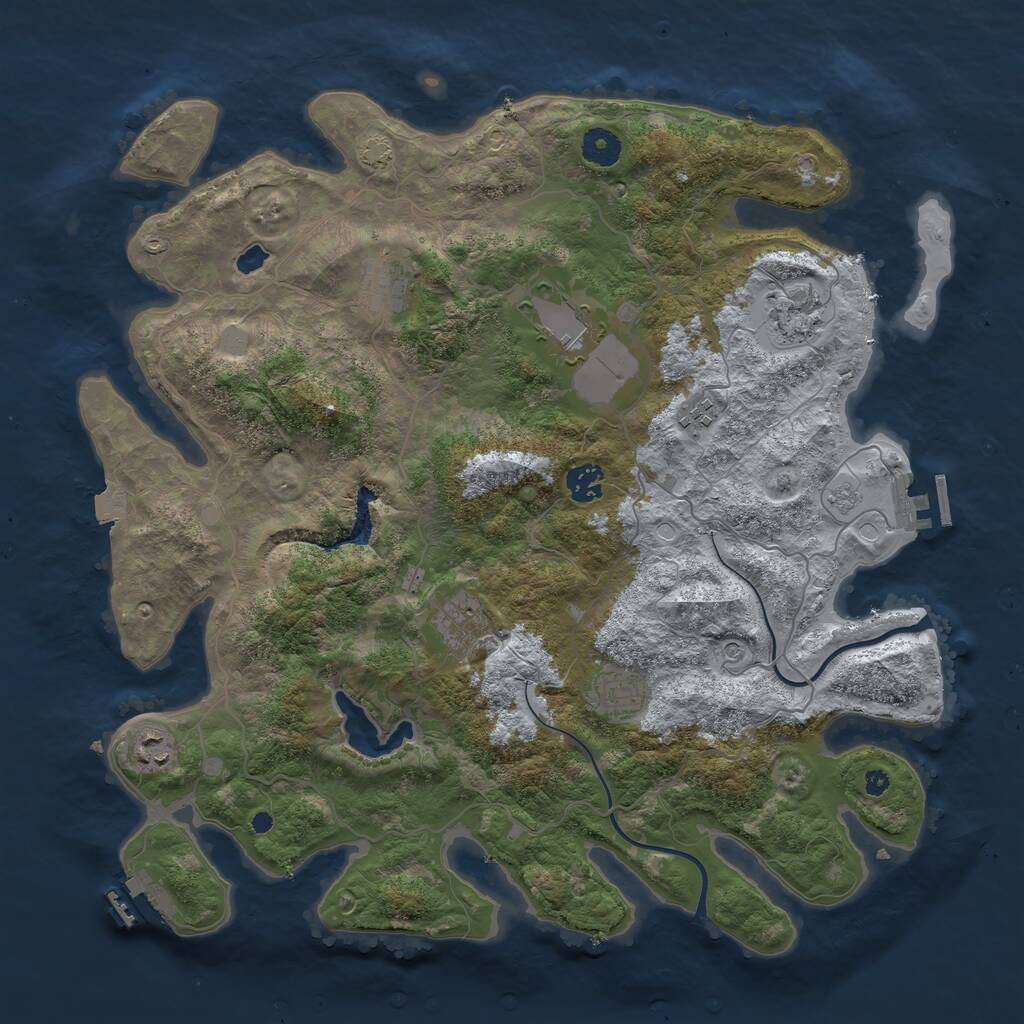 Rust Map: Procedural Map, Size: 4000, Seed: 1650303839, 14 Monuments