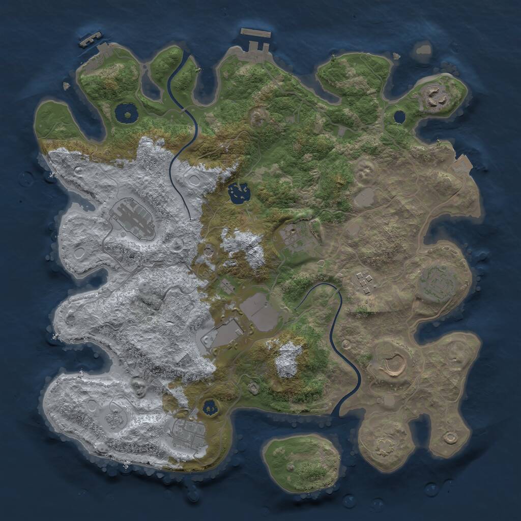 Rust Map: Procedural Map, Size: 3500, Seed: 431398831, 15 Monuments