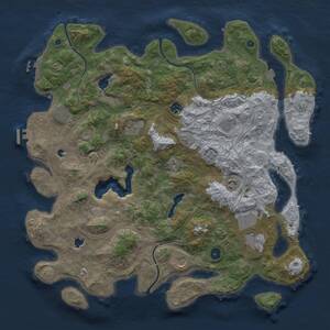 Thumbnail Rust Map: Procedural Map, Size: 4500, Seed: 7891325, 14 Monuments