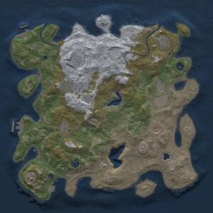 Thumbnail Rust Map: Procedural Map, Size: 4000, Seed: 1200484156, 15 Monuments