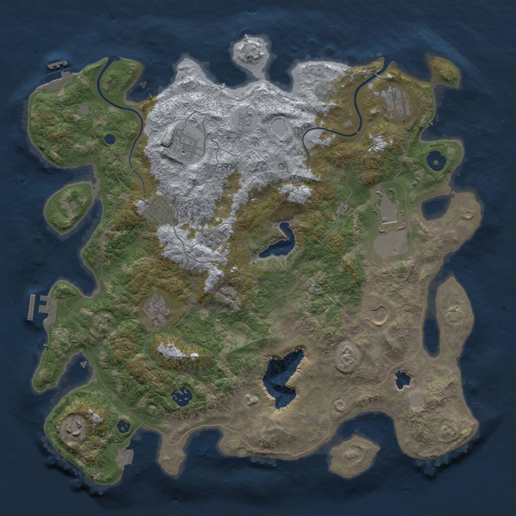 Rust Map: Procedural Map, Size: 4000, Seed: 1200484156, 15 Monuments