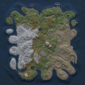 Thumbnail Rust Map: Procedural Map, Size: 3700, Seed: 300529252, 15 Monuments