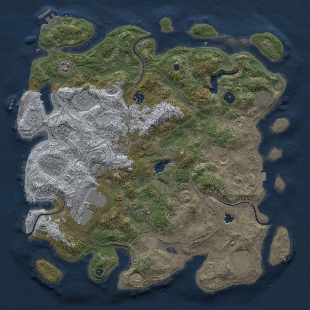 Rust Map: Procedural Map, Size: 4250, Seed: 1715983463, 17 Monuments