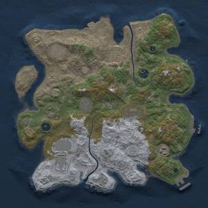 Thumbnail Rust Map: Procedural Map, Size: 3500, Seed: 1612968352, 15 Monuments