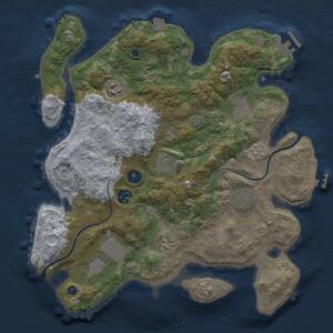 Thumbnail Rust Map: Procedural Map, Size: 3500, Seed: 1343893466, 14 Monuments