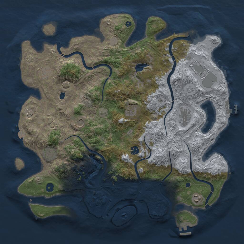 Rust Map: Procedural Map, Size: 4250, Seed: 37488629, 15 Monuments