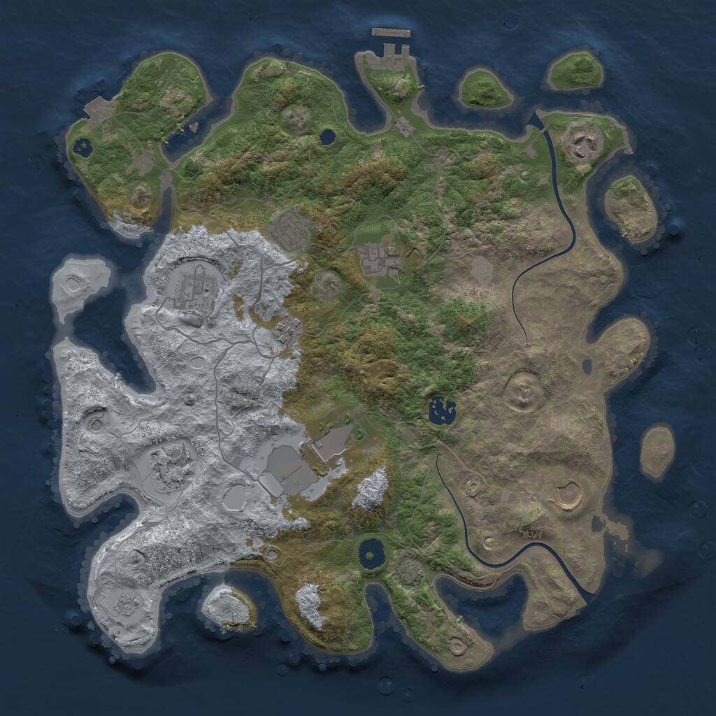 Rust Map: Procedural Map, Size: 3750, Seed: 1581015483, 14 Monuments