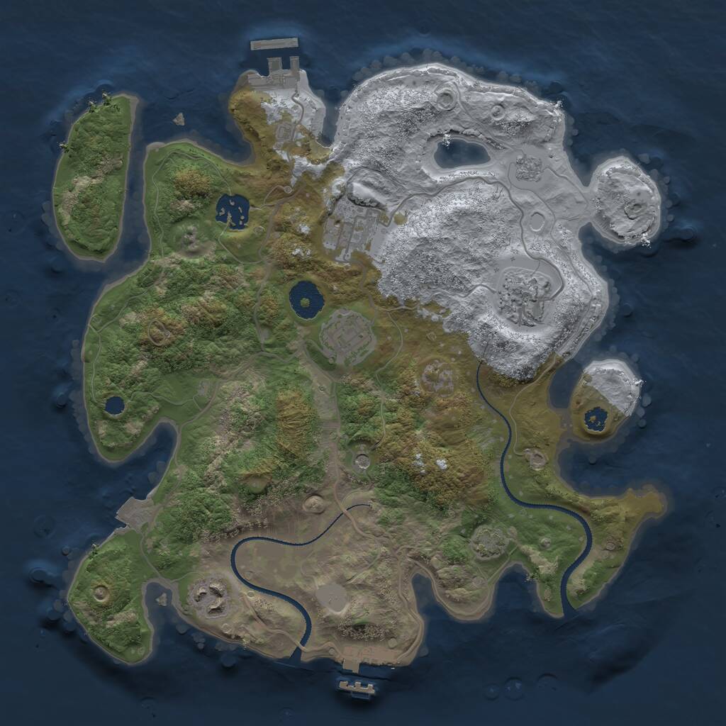 Rust Map: Procedural Map, Size: 3100, Seed: 791482157, 11 Monuments