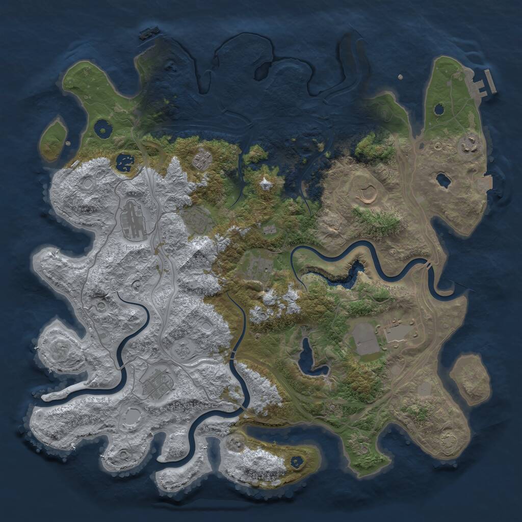 Rust Map: Procedural Map, Size: 4250, Seed: 1853010307, 15 Monuments
