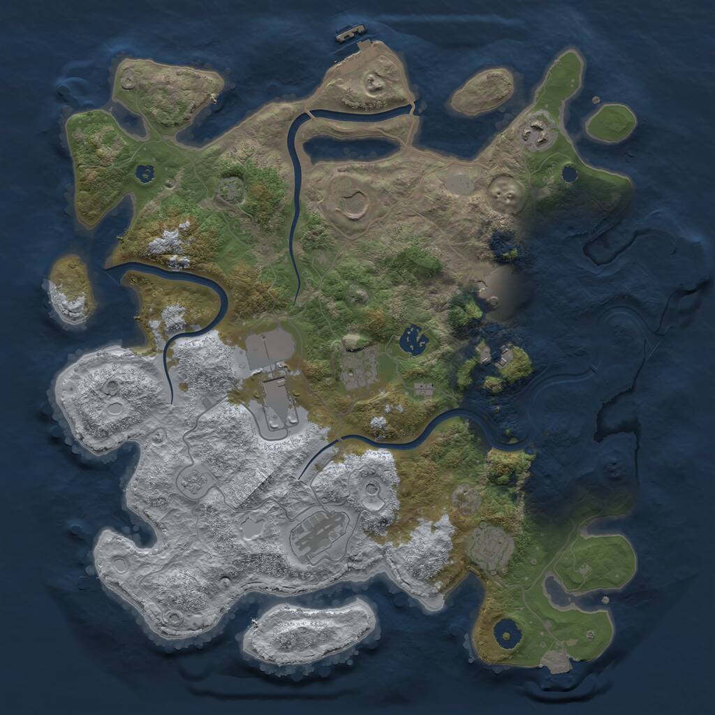 Rust Map: Procedural Map, Size: 3800, Seed: 5214, 15 Monuments