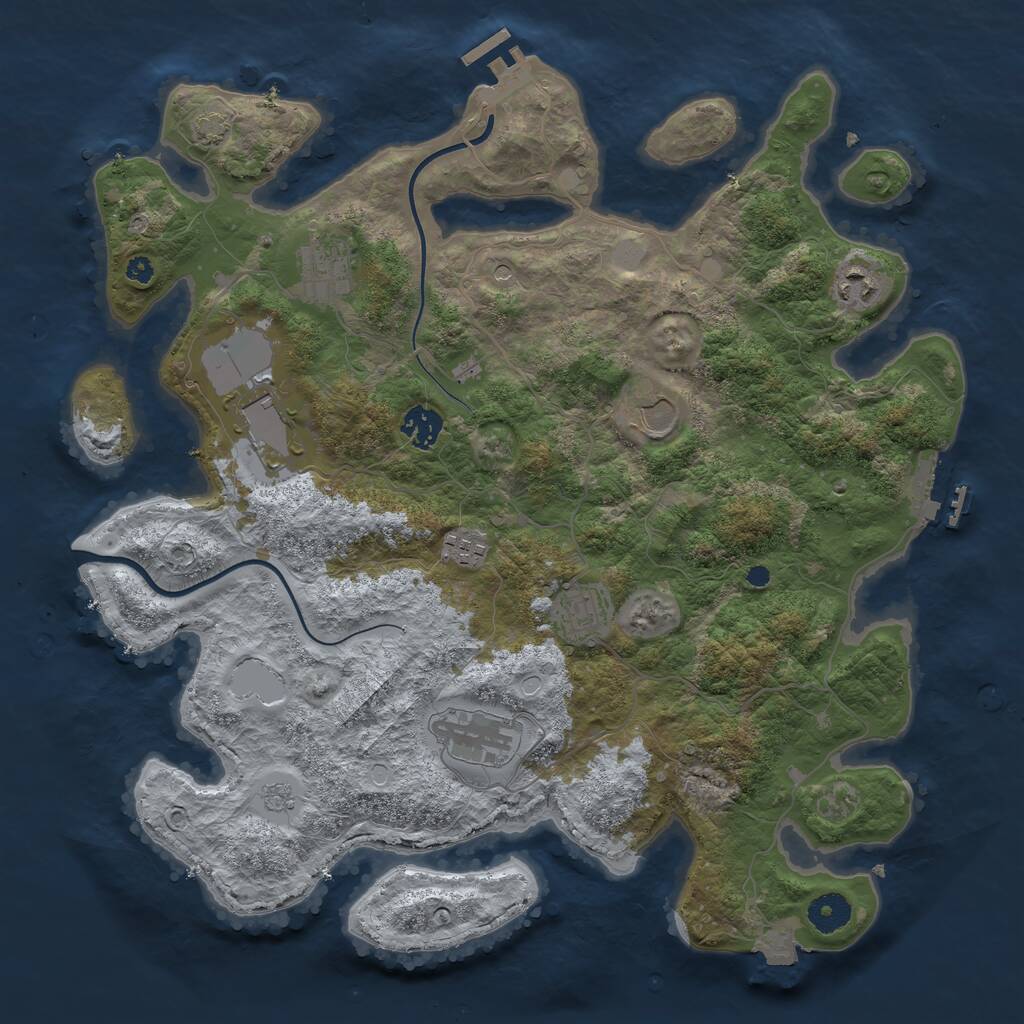 Rust Map: Procedural Map, Size: 3800, Seed: 5214, 14 Monuments