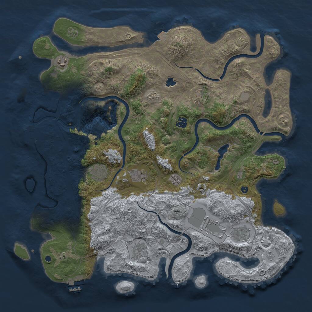 Rust Map: Procedural Map, Size: 4300, Seed: 1289663963, 15 Monuments