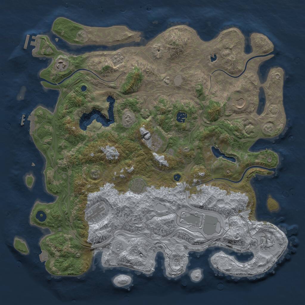 Rust Map: Procedural Map, Size: 4300, Seed: 1289663963, 15 Monuments