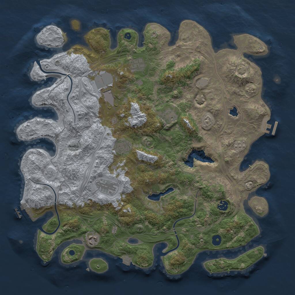 Rust Map: Procedural Map, Size: 4250, Seed: 358349731, 14 Monuments