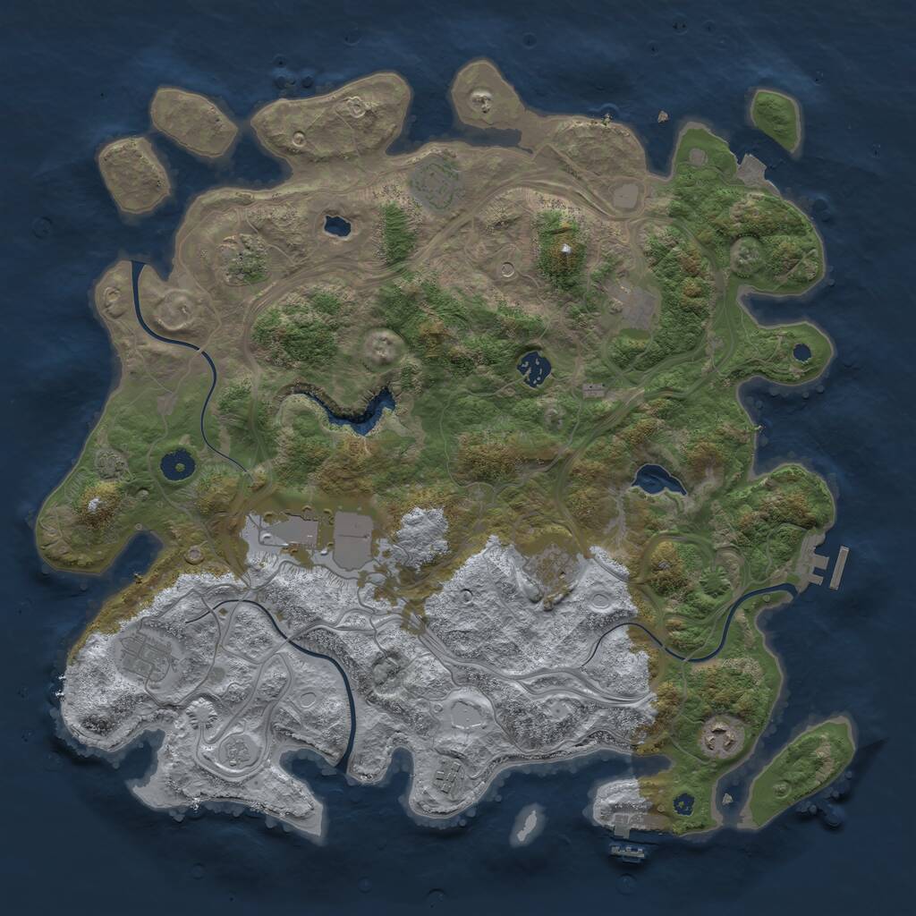 Rust Map: Procedural Map, Size: 4250, Seed: 854162962, 15 Monuments