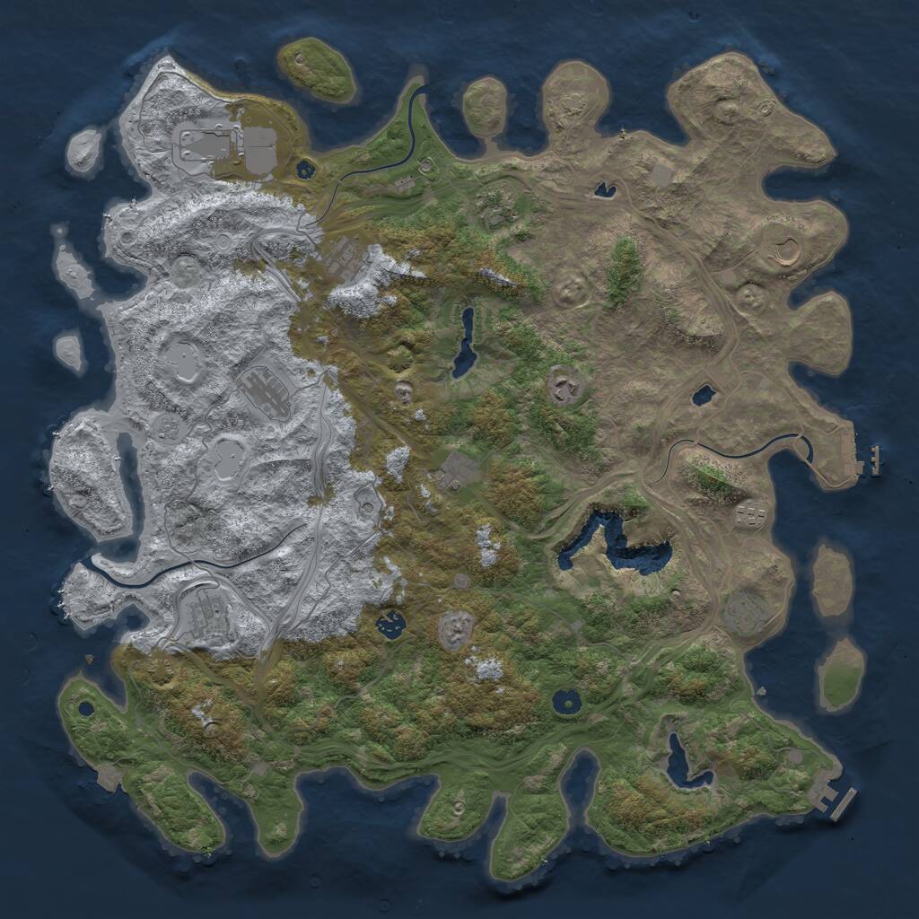 Rust Map: Procedural Map, Size: 4980, Seed: 748252684, 17 Monuments