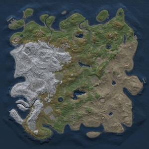 Thumbnail Rust Map: Procedural Map, Size: 4500, Seed: 459839485, 17 Monuments