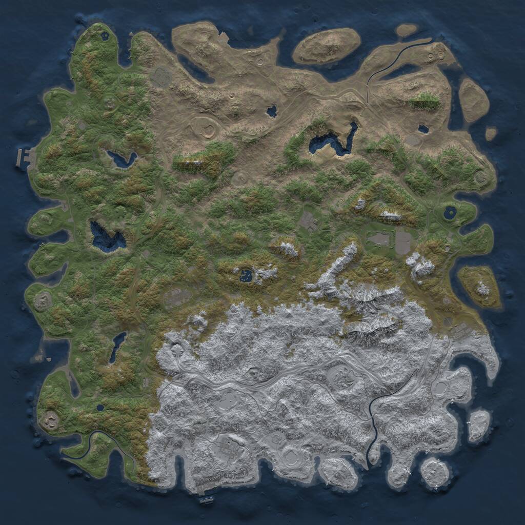 Rust Map: Procedural Map, Size: 6000, Seed: 666999666, 17 Monuments