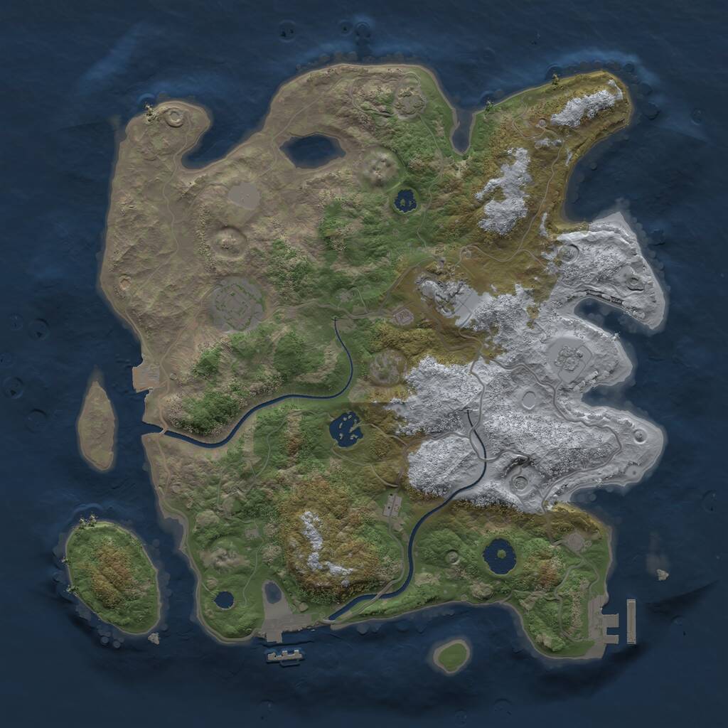 Rust Map: Procedural Map, Size: 3300, Seed: 714568173, 9 Monuments