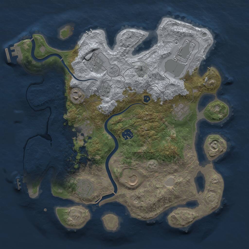 Rust Map: Procedural Map, Size: 3500, Seed: 325910, 15 Monuments